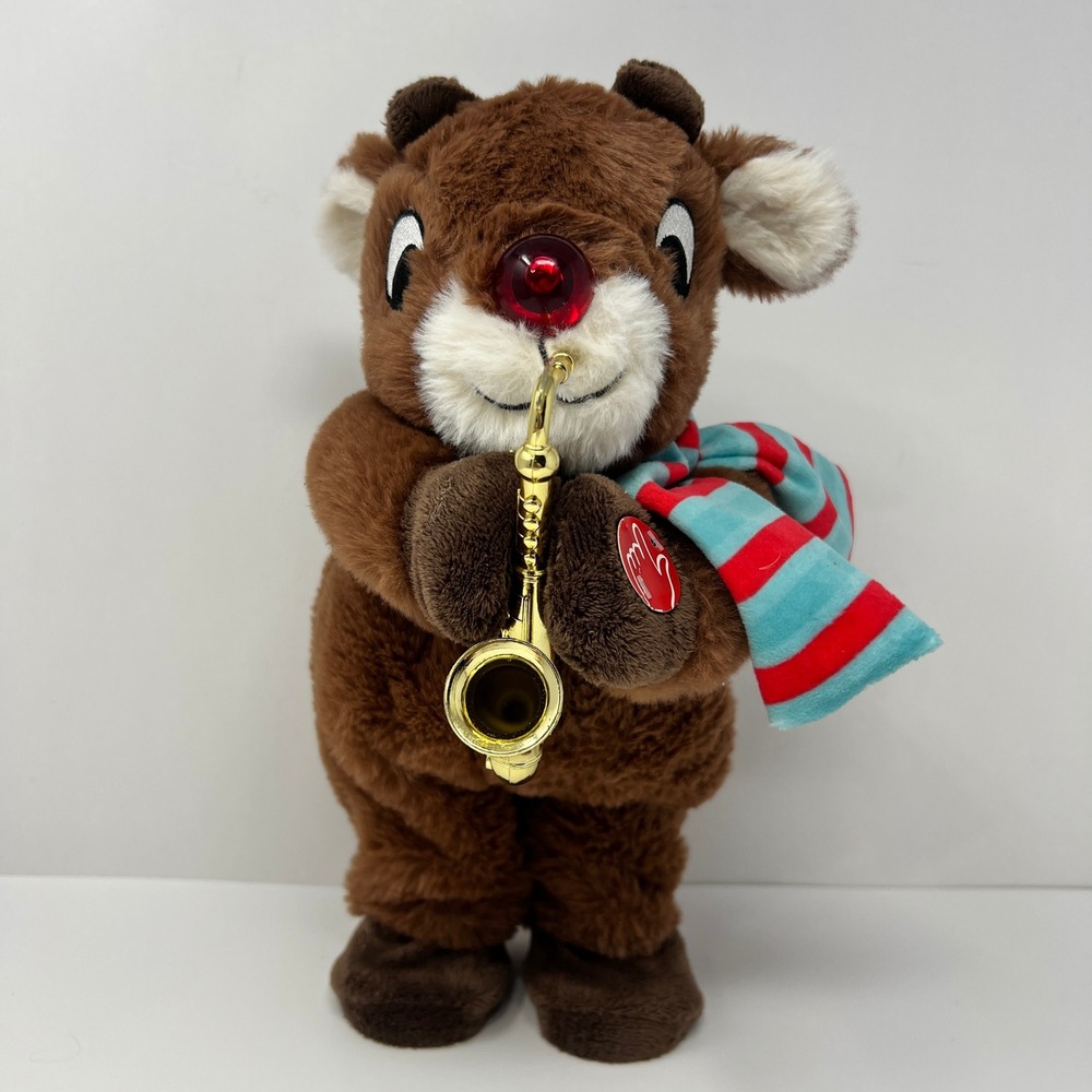 Dan Dee Musical Rudolph‎ Red Nosed Reindeer Animated Dancing Light Up Plush 12"